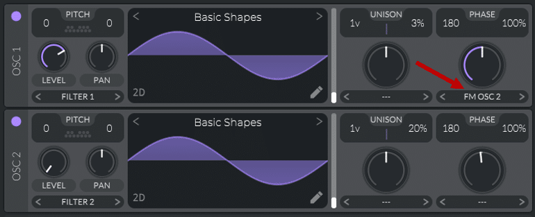 F11: routing an oscillator as an FM modulator
