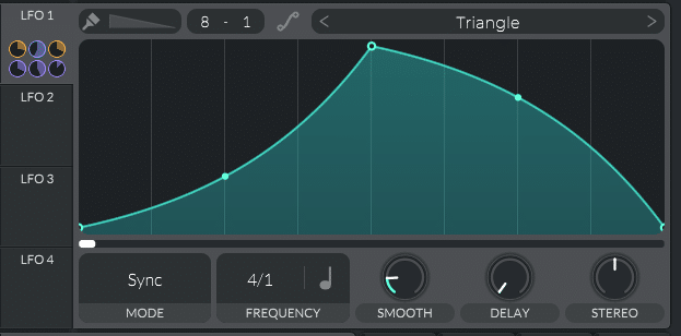 F21 changing the shape of an LFO in Vital for FM synthesis