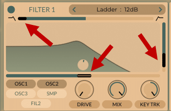 T15: Vital synth filter 1 knobs