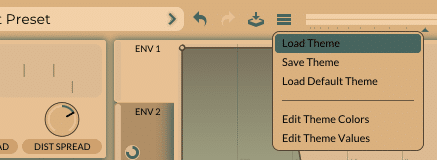 T43: Opening the theme menu editor