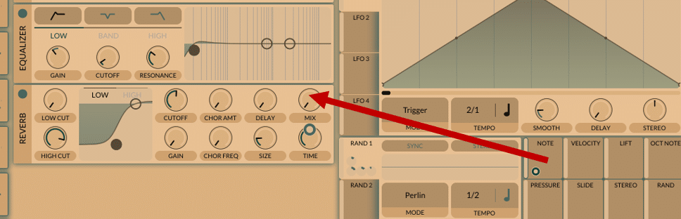 T50: Adding note tracking to the reverb amount