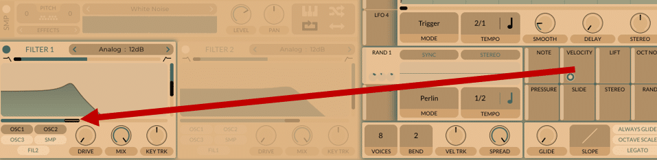 T51: Modulating the filter with a velocity tracker
