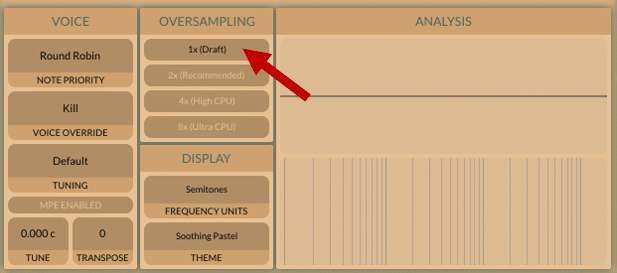 T57: Adjusting oversampling settings