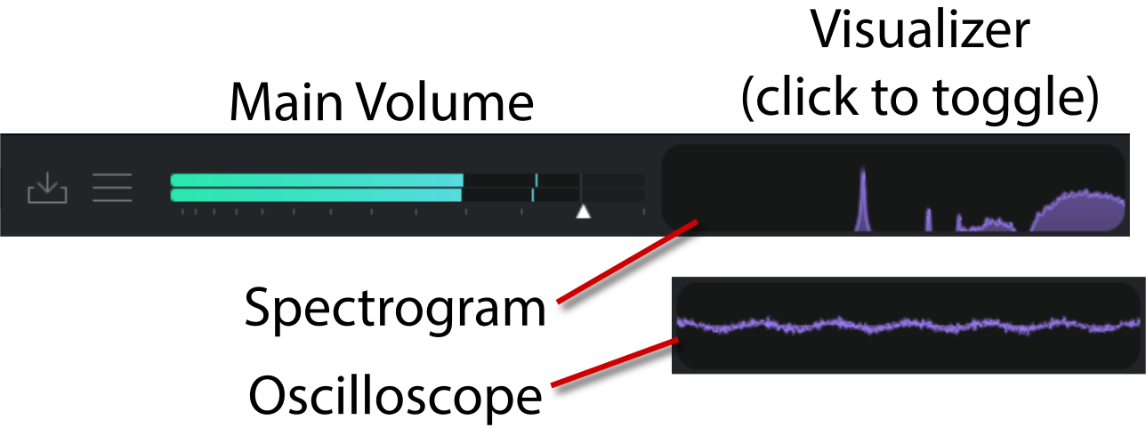 V07: Main volume and visualizer